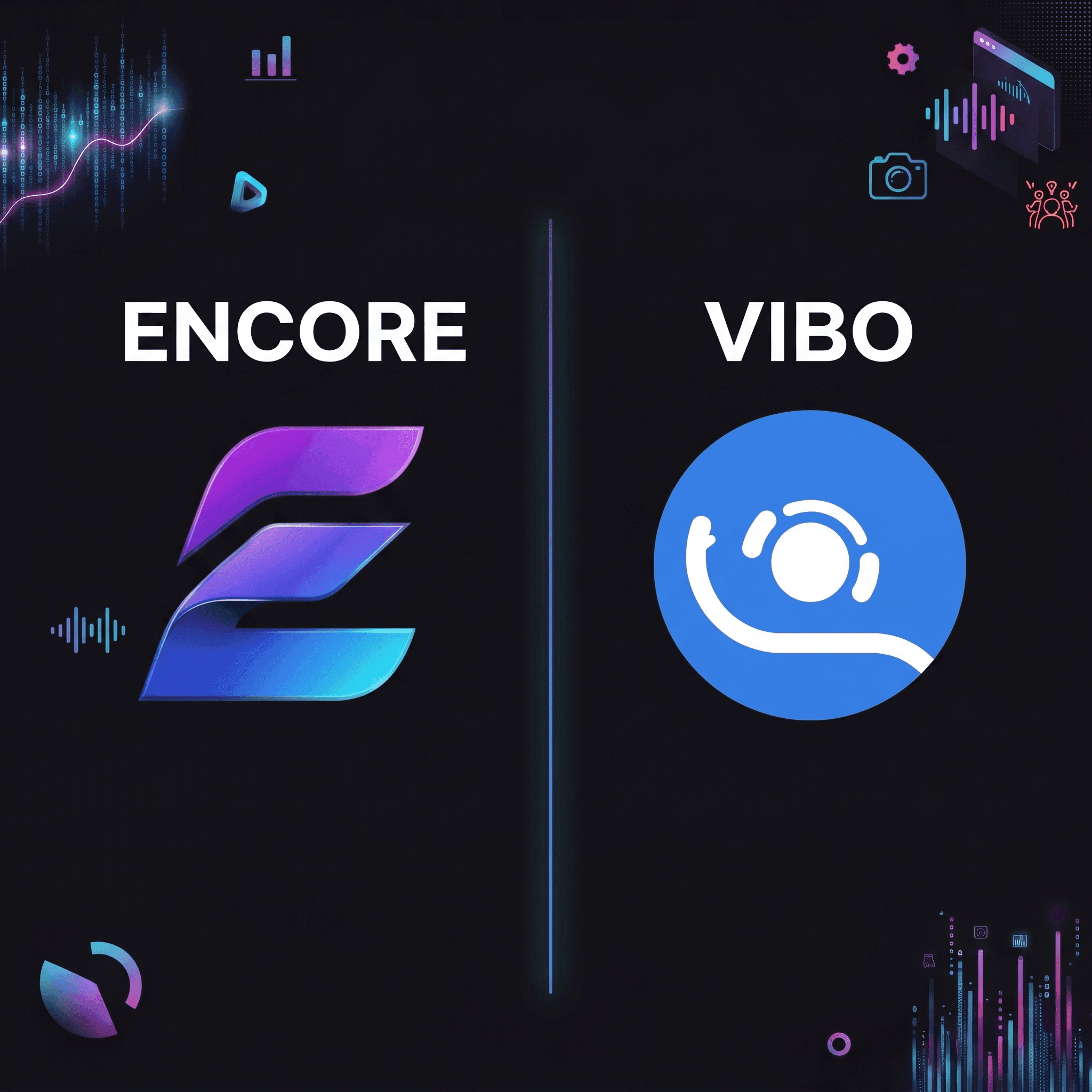 Screenshot of an Encore event dashboard, positioned next to the comparison table for visual context